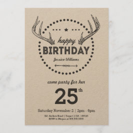 Antlers Birthday Retro inspirou Convite