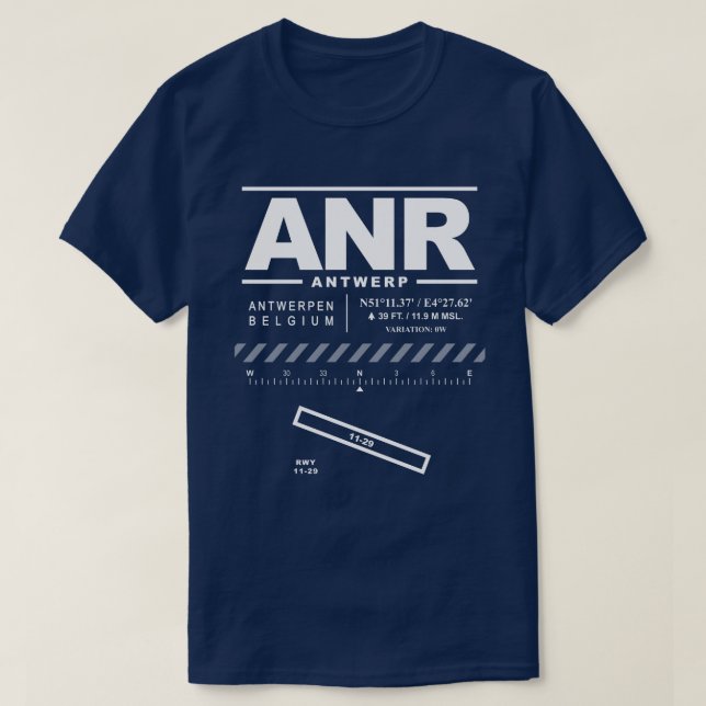 Antuérpia Aeroporto Internacional ANR T-Shirt (Frente do Design)