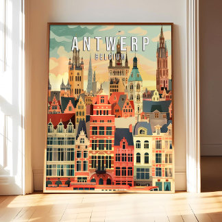 Antuérpia Bélgica Impressão de Arte de Cartaz, Cid