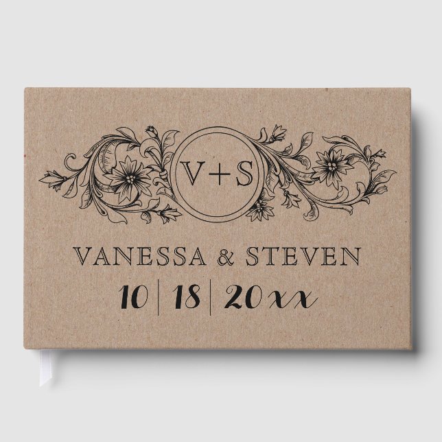 Anuais florais de papelão livro de convidados de c (Frente)