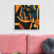 Anubis Modern Abstrato Canvas Art