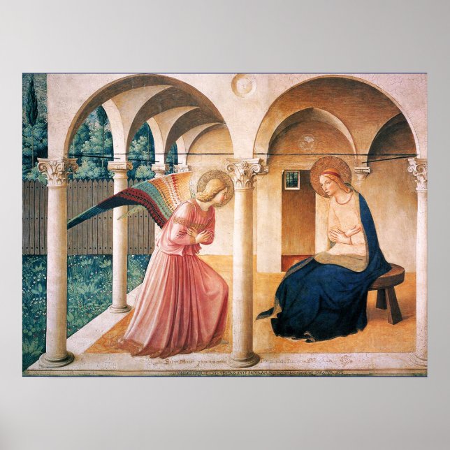 ANUNCIAÇÃO por Fra Beato Angelico Poster (Frente)