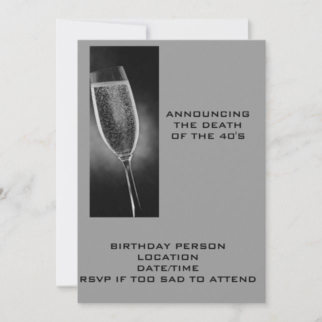 ANUNCIANDO A MORTE DO CONVITE DOS ANOS 40 (Frente)