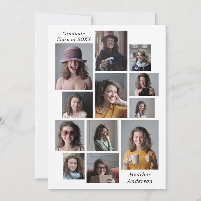 Anúncio 12 Colagem de Fotos Adicionar Qualquer Nome E Grad (Frente)