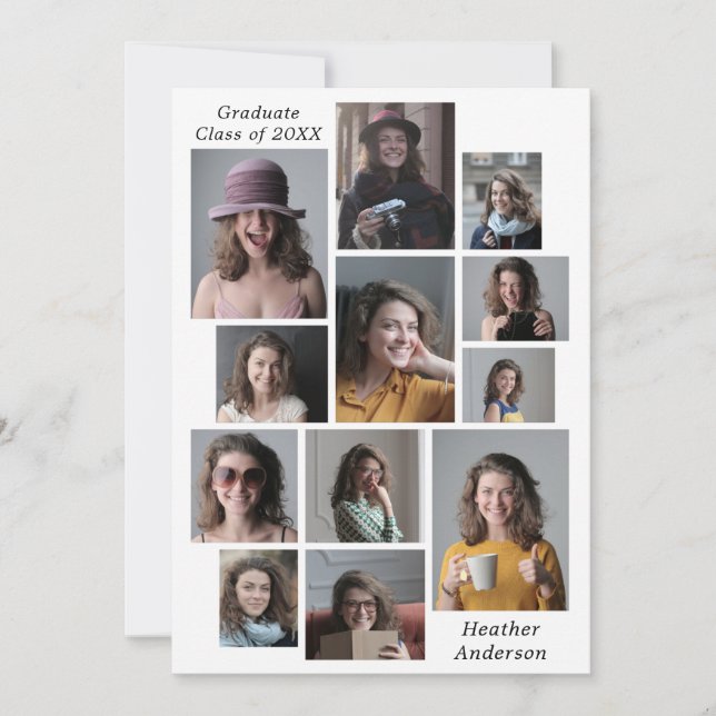 Anúncio 12 Colagem de Fotos Nome e Ano do Formando Persona (Frente)