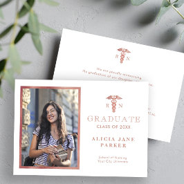 Anúncio 2025 Foto de ouro rosa da graduação da escola de e