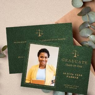 Anúncio 2025 Foto de ouro verde para licenciatura em Direi