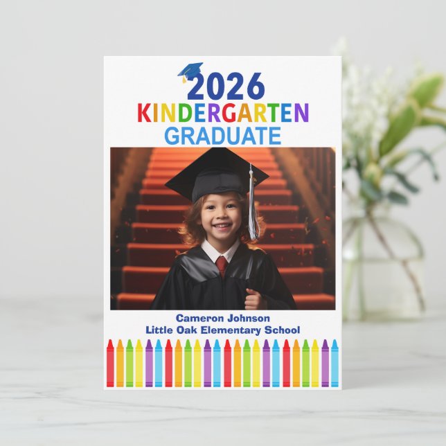 Anúncio 2026 Kindergarten Custom Kids Photo Graduation (Em pé/Frente)