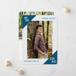 Anúncio 20XX Formando Foto Personalizada Simples Canto Azu