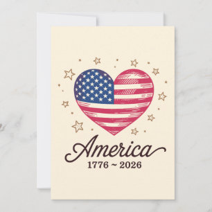 Anúncio 250 Anos Bandeira Coração 1776 2026 250º 4 De Julh