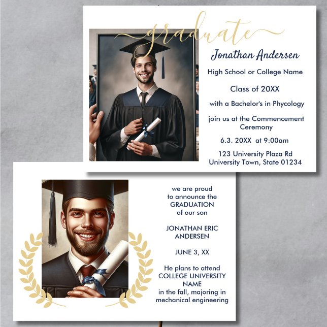 Anúncio 2 Marinho de Script de Colagem de Graduação de Fot (Criador carregado)