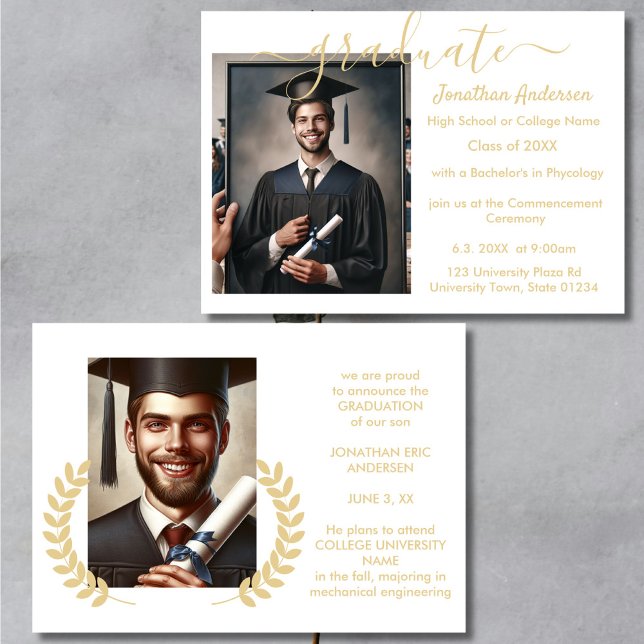 Anúncio 2 Script de Colagem de Graduação de Foto Branco e  (Criador carregado)