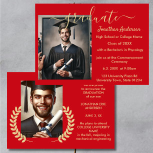 Anúncio 2 Script de Colagem de Graduação de Foto Vermelho