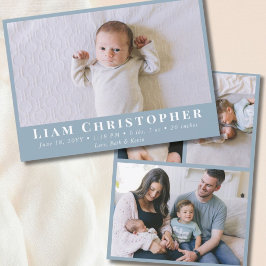 Anúncio 4 Foto Moderna Mínima Dusty Azul Simples Nasciment