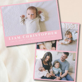 Anúncio 4 Foto Moderna Mínima Rosa Simples Nascimento Bebê