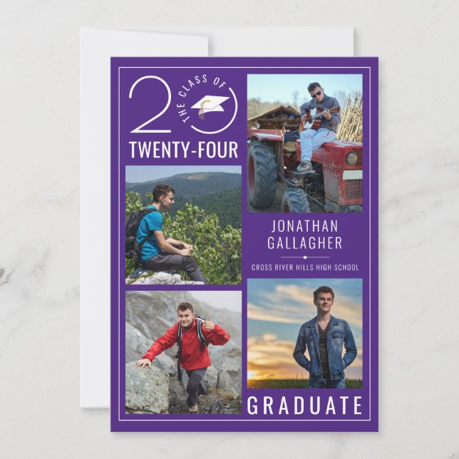 Anúncio 4 Fotos do Graduação Roxo Moderno (Frente)