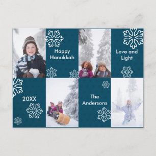 Anúncio 4 Fotos Pontos Azuis - Cartão Postal de Hanukkah