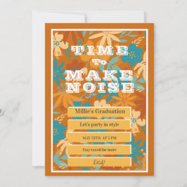 Anúncio Abstrato Watercolor Graduação Dourada em flor selv