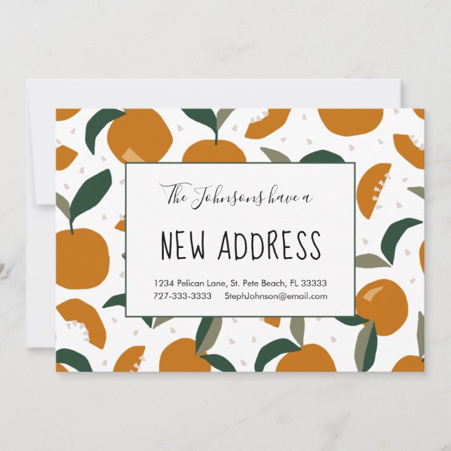 Anúncio Abundância de Laranjas Novo Endereço Doméstico (Frente)