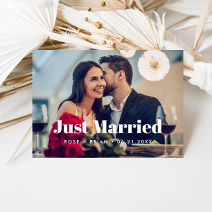 Anúncio Acabados de Casar Elegante Roteiro Casamento Perso