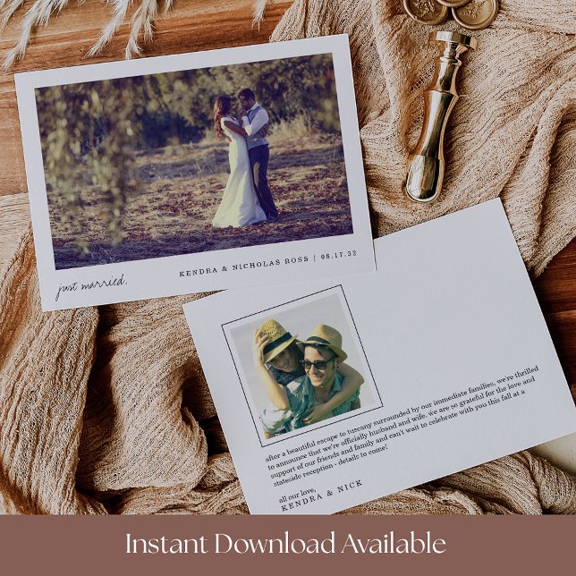 Anúncio Acabamos de Casar | Foto de Casamento Dupla Face (Criador carregado)