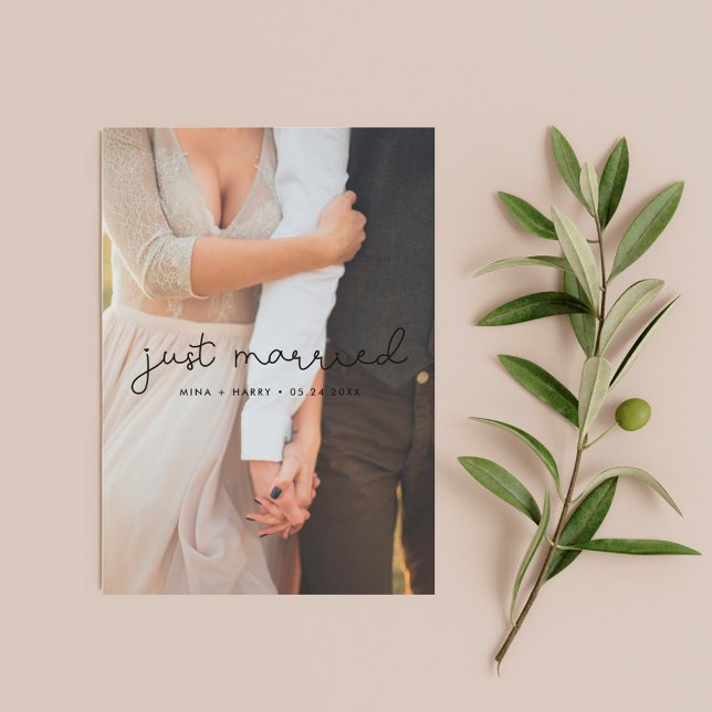 Anúncio Acabei de me casar Placa de foto de casamento com  (Criador carregado)