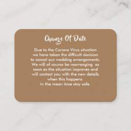 Anúncio Adiado de Alteração de Data de Casamento