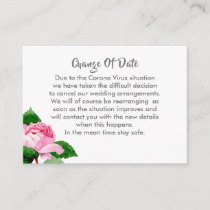 Anúncio Adiado de Alteração de Data de Casamento