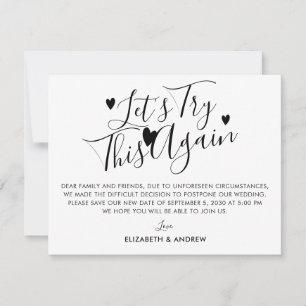 Anúncio Adiamento de Casamento Mudança de Plano Tente Isso