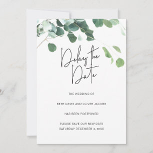 Anúncio Adiamento do Casamento Eucalipto