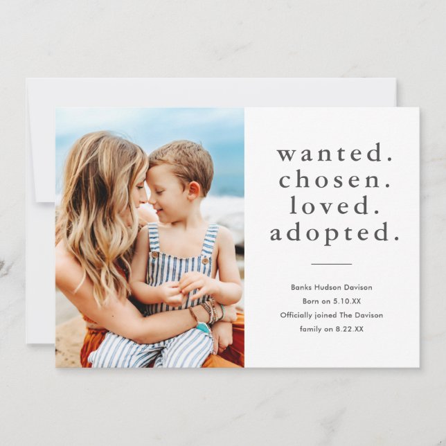 Anúncio Adoção de Foto Mínima Adotada e Amada (Frente)