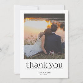 Anúncio Agradecimento de Casamento com Foto Moderno e Eleg