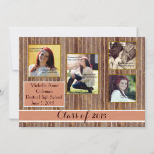 Anúncio alaranjado da graduação do país rústico