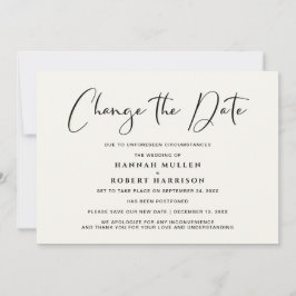 Anúncio Alteração de Data de Casamento Atraso Creme Claro