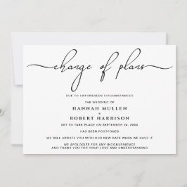 Anúncio Alteração de Planos Adiando Branco Negro