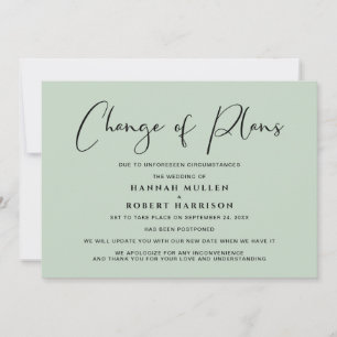 Anúncio Alteração de planos adiando verde de sábio cancela