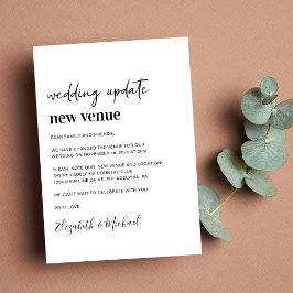 Anúncio Alteração de Planos Nova Atualização de Casamento 