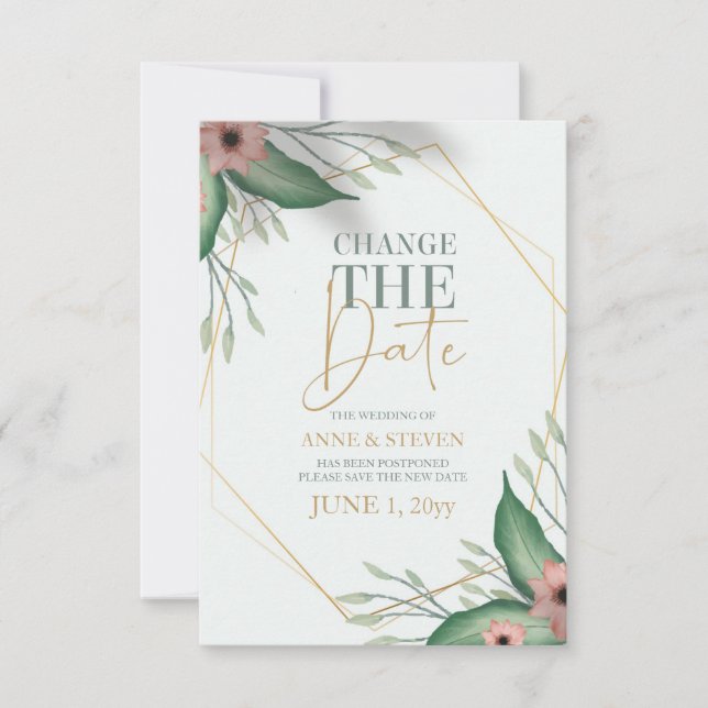 Anúncio Alteração do Aviso de Adiamento da Data (Frente)