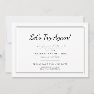 Anúncio Altere a data: tentativa de novo Vamos de casament