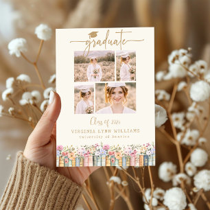 Anúncio Amante de Livros Foto de Flores Silvestres Graduaç