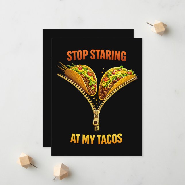 Anúncio Amante de Taco Engraçado Pare de Olhar (Frente/Verso In Situ)