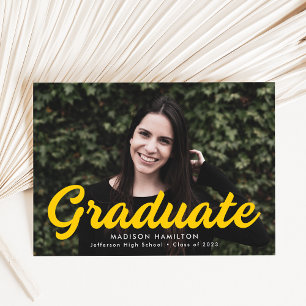 Anúncio Amarelo Graduação de Fotografias com Script Ne