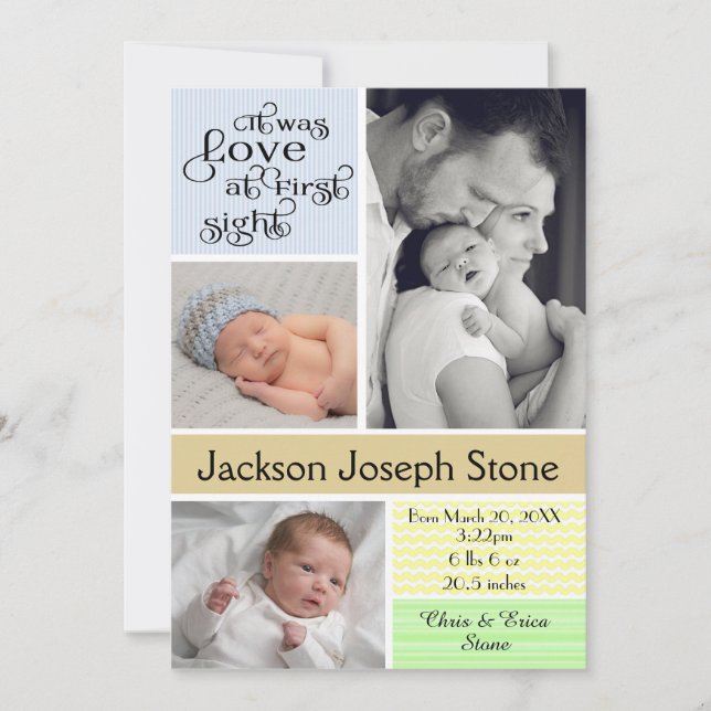 Anúncio Amor à primeira vista Colagem Colorida - Menino (Frente)