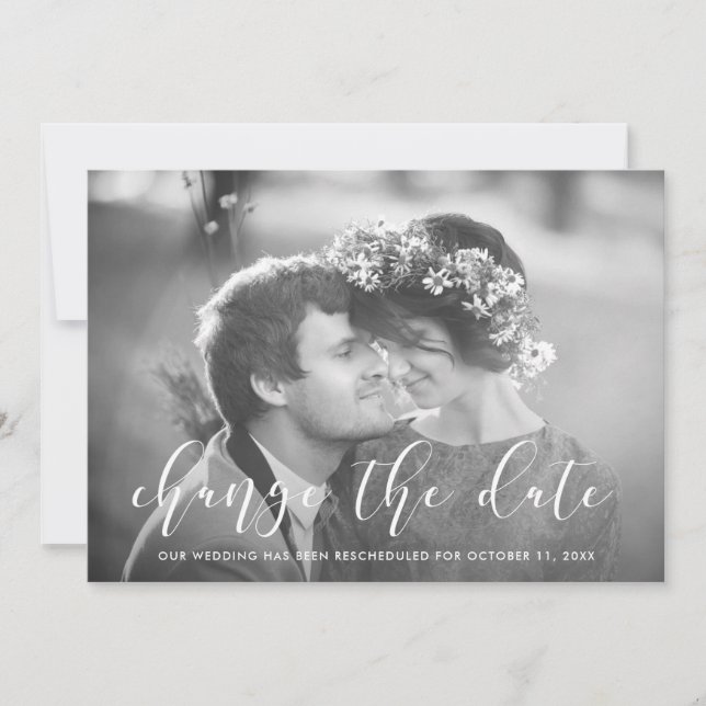 Anúncio Amor Delicado | Foto do Casamento Mudar a Data (Frente)