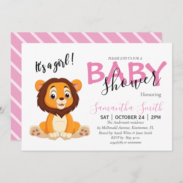 Anúncio animais do zoológico da selva chá de fraldas (Frente/Verso)