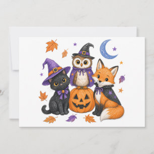 Anúncio Animais fofos de Halloween - Bruxa Gato Preto Coru