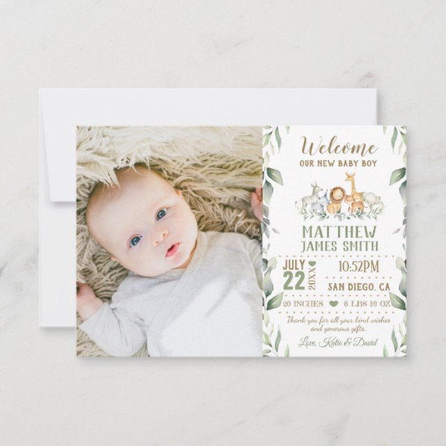 Anúncio Animais Selvagens Gereneram Novo Filho Foto Nascim (Frente)