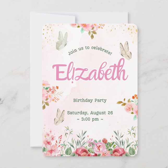 Anúncio Aniversário da Princesa Garota Colorida (Frente)