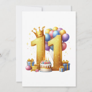 Anúncio Aniversário de 11 anos dourado