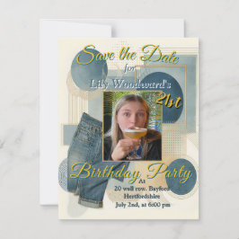 Anúncio aniversário de 21 anos Almond floresce creme azul